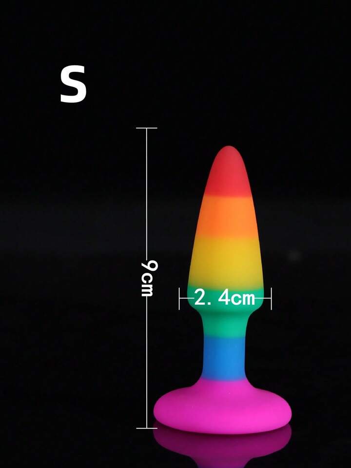 Wooomy Hiperloo Silicone Small Butt Plug Rainbow