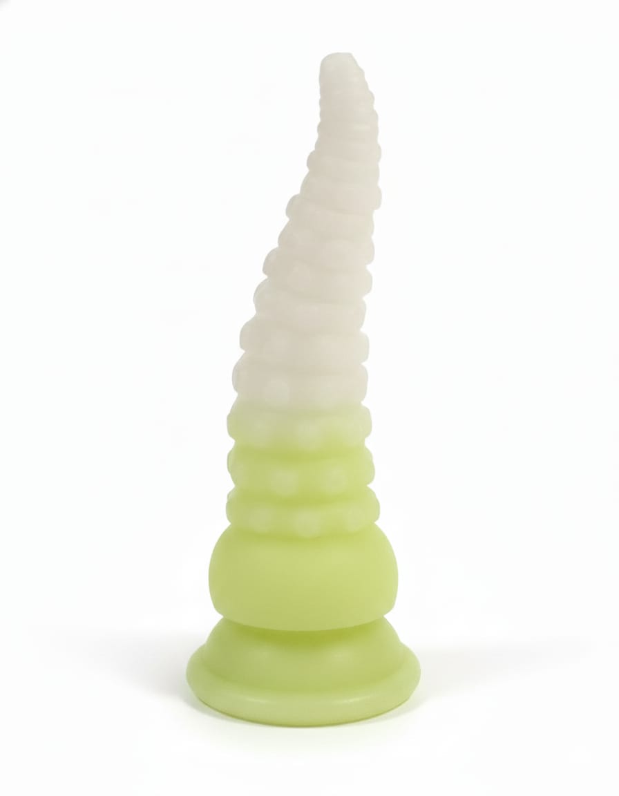 Luminous Silicone Rubber Anal Dildo with Little Tentacle Suckers