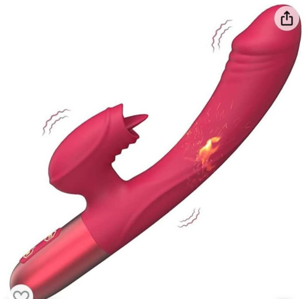 Rechargeable Rabbit with Tongue Clit Stimulator Vibrator