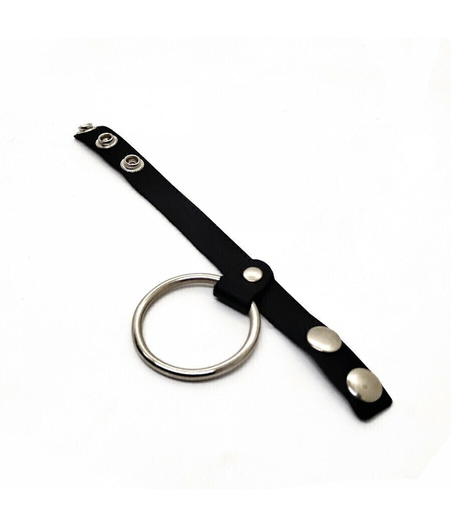 Pleather & Metal Adjustable Cock & Ball Ring