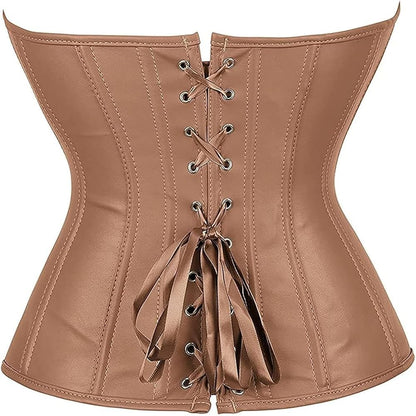 Provocative Pleather Bustier with Front Zip Detail