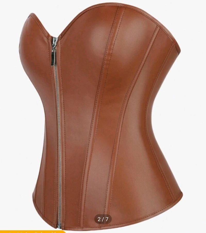 Provocative Pleather Bustier with Front Zip Detail