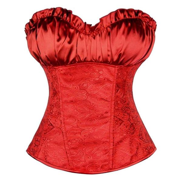 BUSTIER - SATIN TOP RED OR GREY