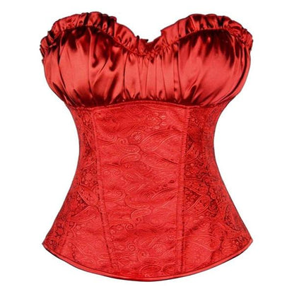 BUSTIER - SATIN TOP RED OR GREY