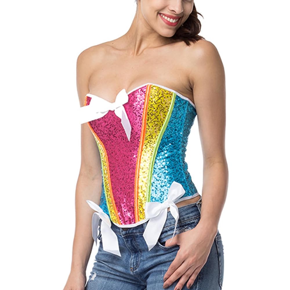 Shine Bright Sequined Rainbow Corset