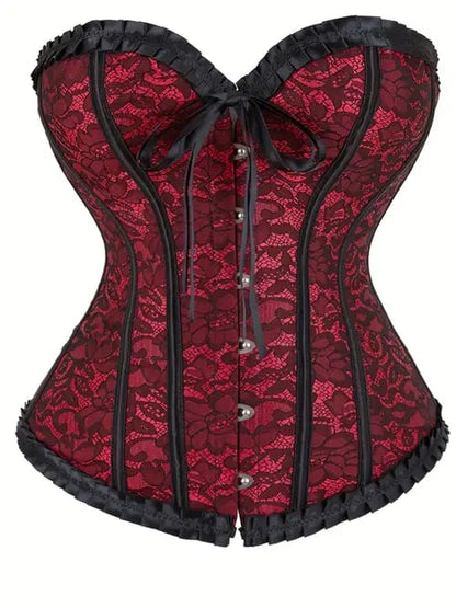 Vintage Red & Black Lace Corset