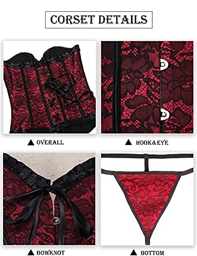 Vintage Red & Black Lace Corset