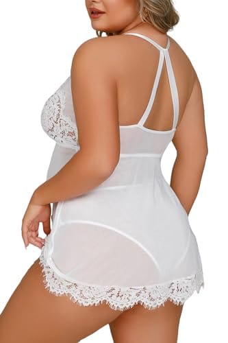 Wistful White Lace & Chiffon Chemise