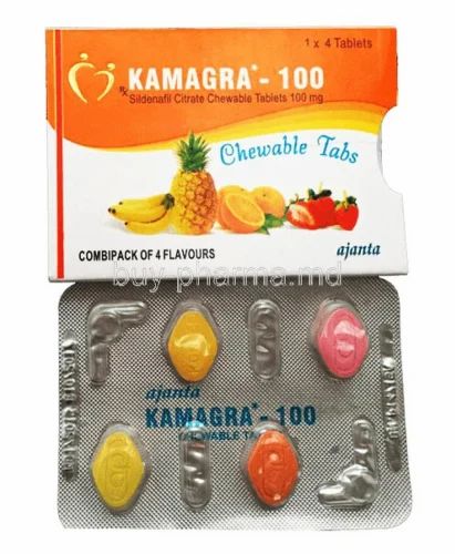 Kamagra 100mg Male Enhancer Chewable Tablets – 4 Tablets per Pack