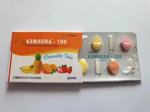 Kamagra 100mg Male Enhancer Chewable Tablets – 4 Tablets per Pack