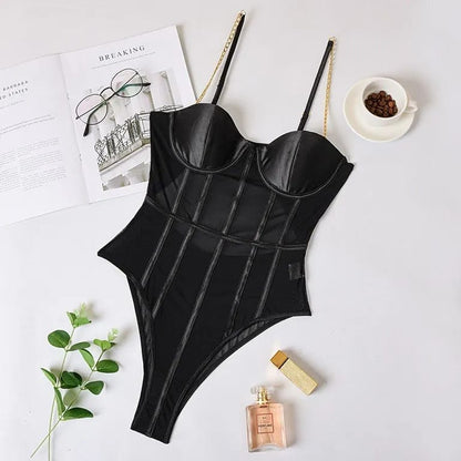 Super Sexy Padded Teddy with Bling Straps