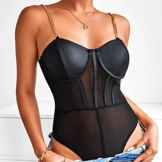 Super Sexy Padded Teddy with Bling Straps