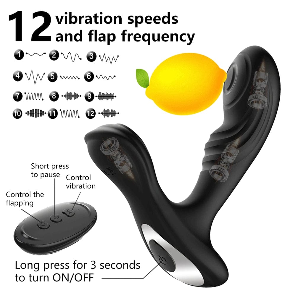 Black Dual Prostate Cordless Rechargeable Vibrator