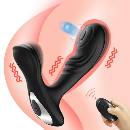 Black Dual Prostate Cordless Rechargeable Vibrator