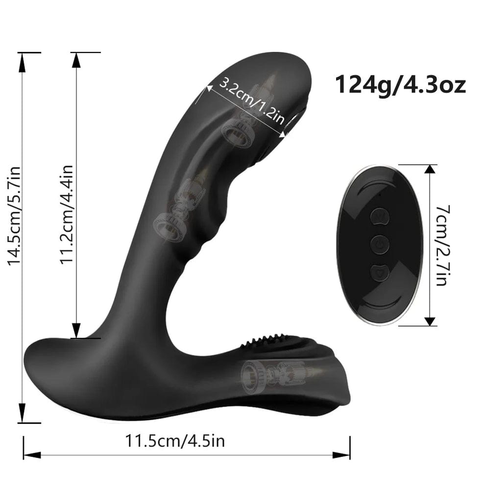 Black Dual Prostate Cordless Rechargeable Vibrator