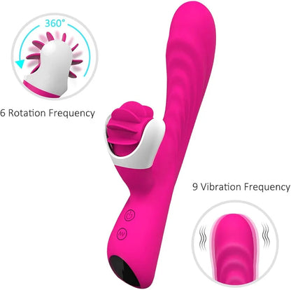 Rabbit Rechargeable Vibrator with Rotating Tongues - Nymph