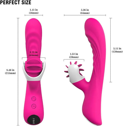 Rabbit Rechargeable Vibrator with Rotating Tongues - Nymph