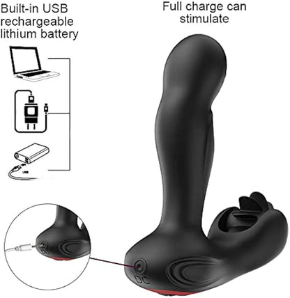 Tongue Spinner & G Spot Heating Remote Rechargeable Vibrator
