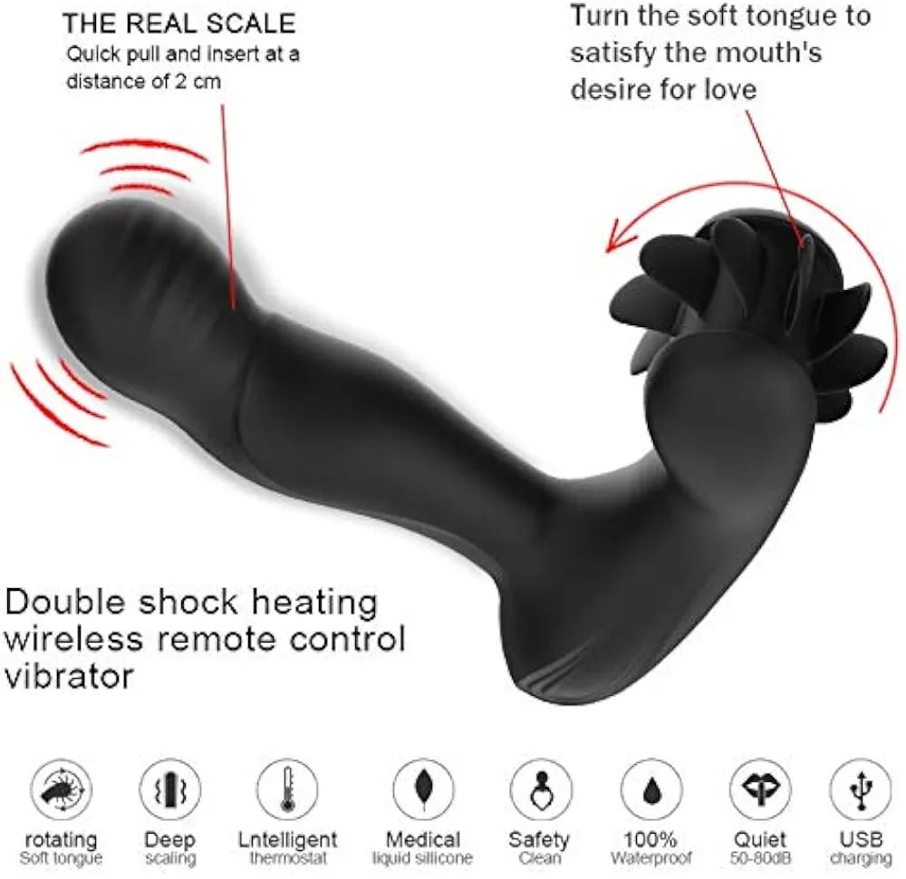 Tongue Spinner & G Spot Heating Remote Rechargeable Vibrator