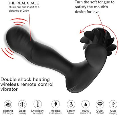Tongue Spinner & G Spot Heating Remote Rechargeable Vibrator
