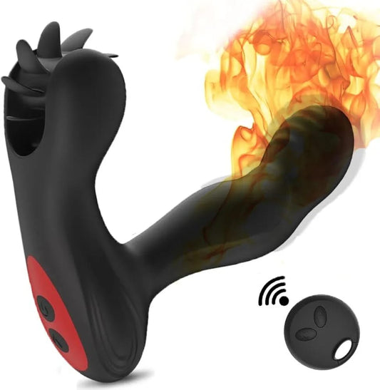 Tongue Spinner & G Spot Heating Remote Rechargeable Vibrator