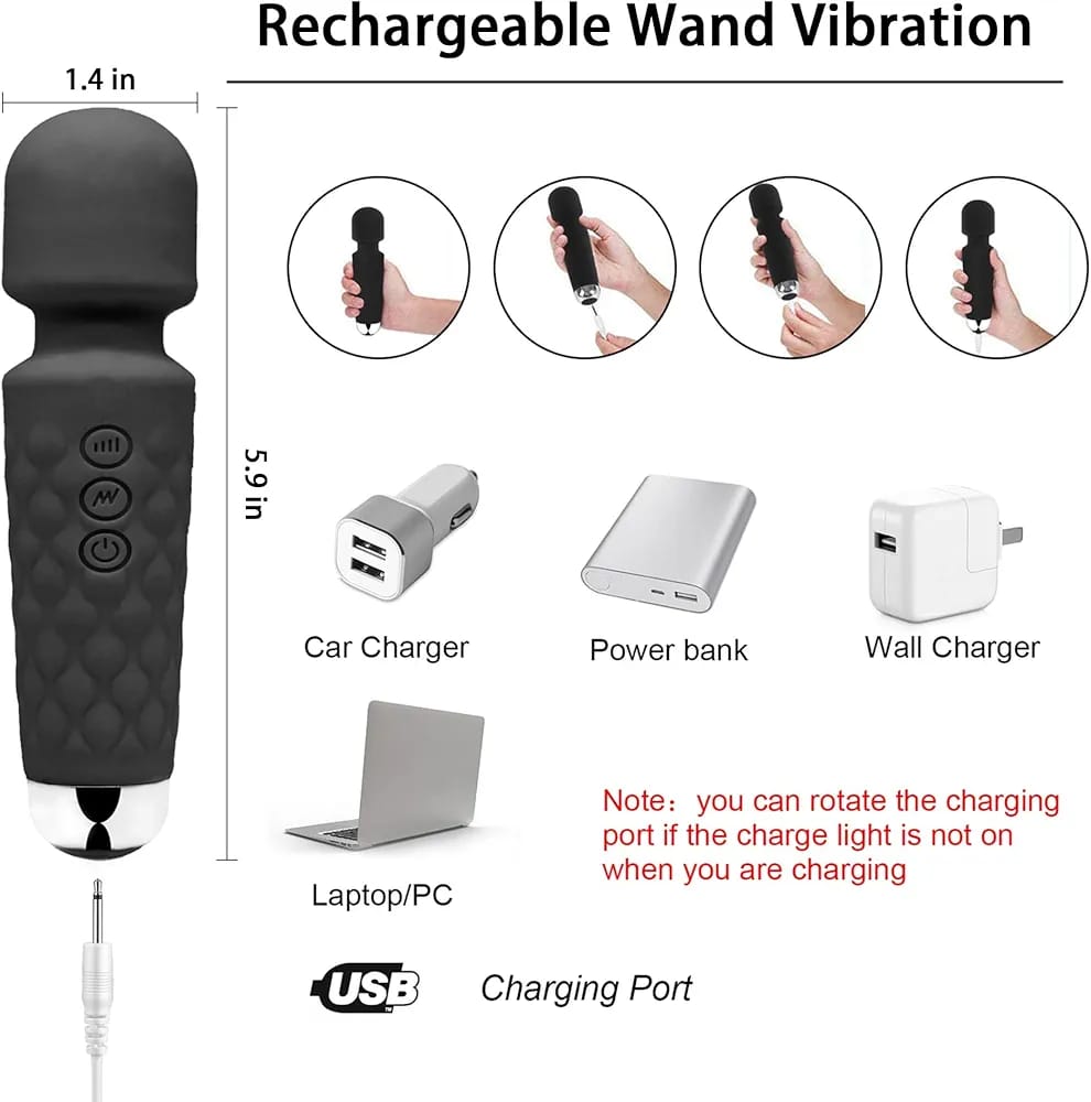 Sleek Powerful Rechargeable 20 Modes Wand