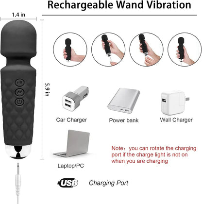 Sleek Powerful Rechargeable 20 Modes Wand