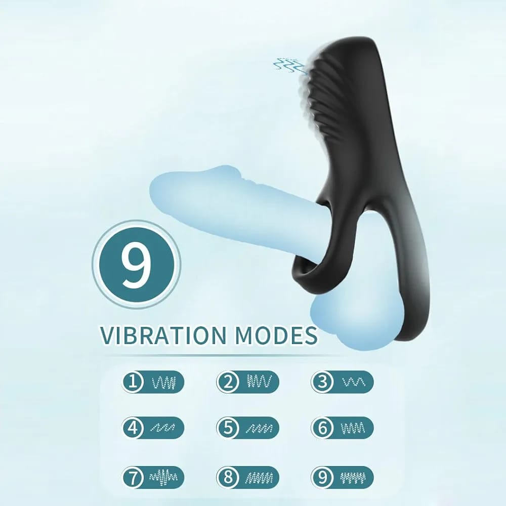 Rechargeable Wireless Double Cock Ring