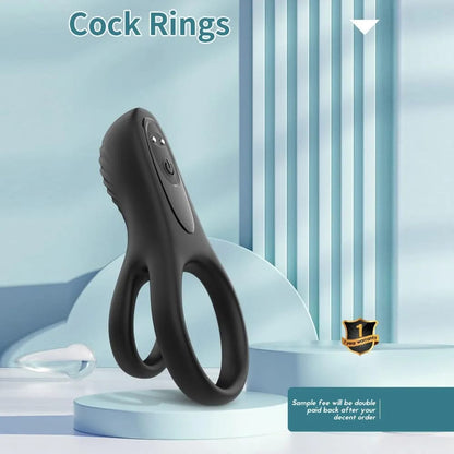 Rechargeable Wireless Double Cock Ring