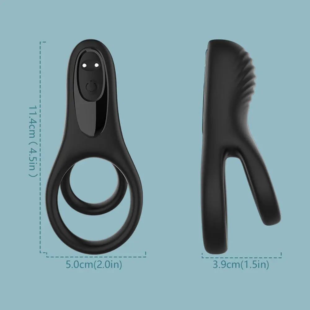 Rechargeable Wireless Double Cock Ring