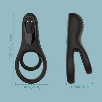 Rechargeable Wireless Double Cock Ring