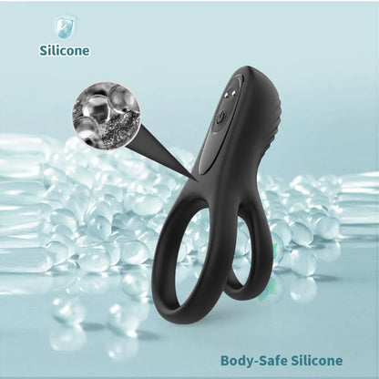 Rechargeable Wireless Double Cock Ring