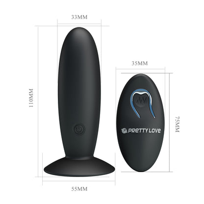 PRETTYLOVE® Remote Control Silicone Anal Vibrator USB Rechargeable Anal Plug with Suction Cup