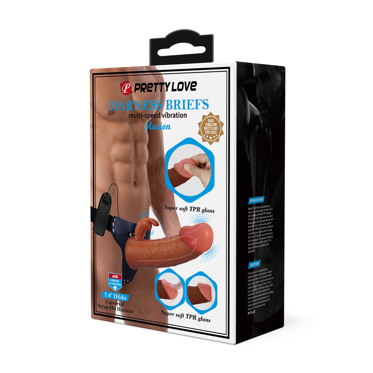 Pretty Love 7.4 Inch Marion Vibrating Strap-On with Harness – Ultimate Couples’ Play