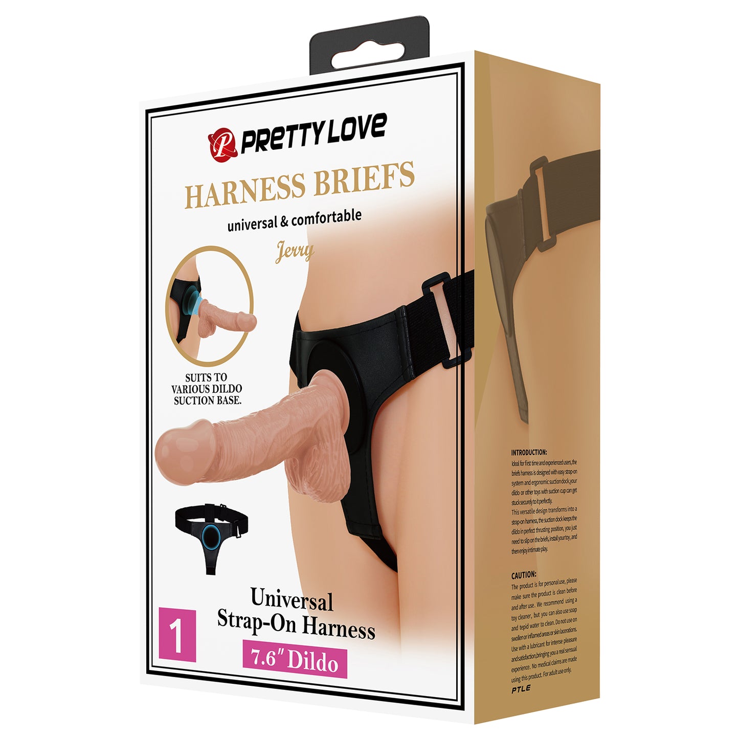 Pretty Love 7.6 Inch Jerry Strap-On with Harness – Ultimate Couples’ Play