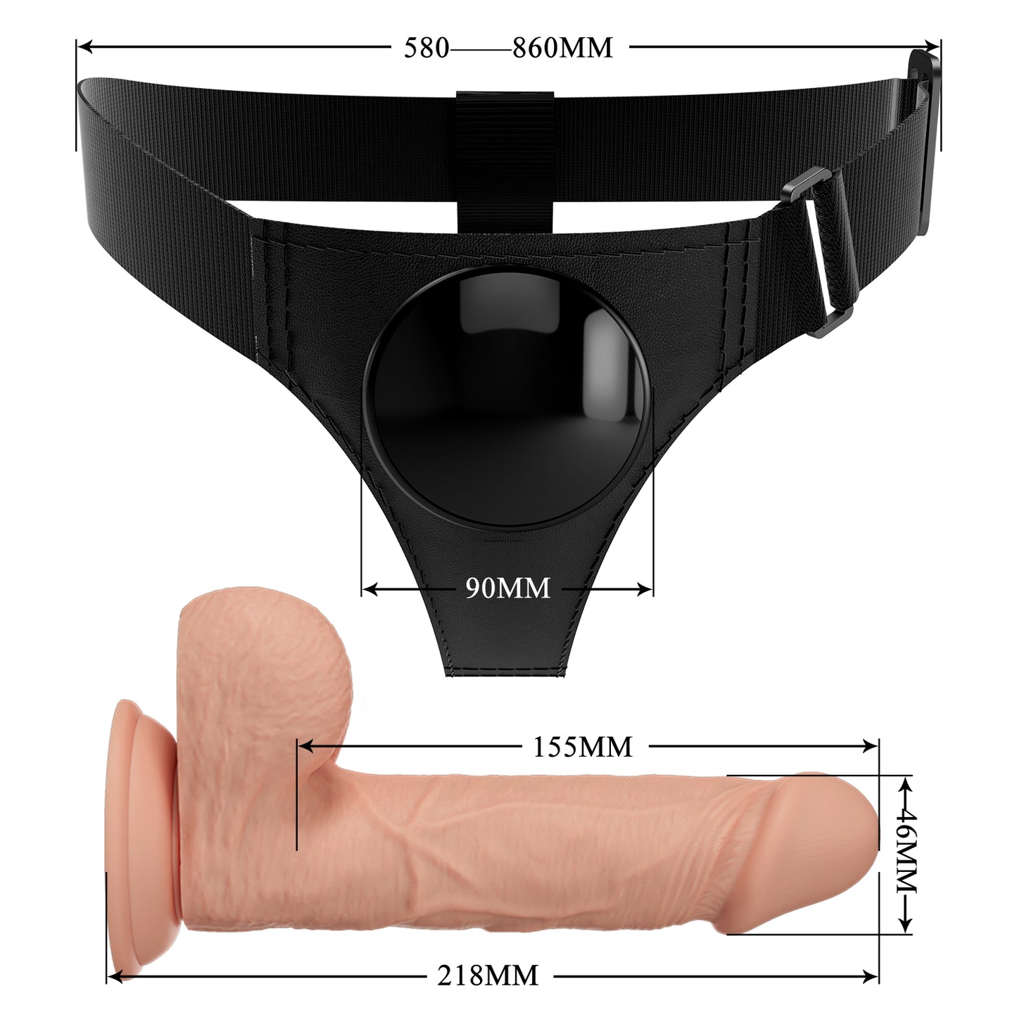 Pretty Love 7.6 Inch Jerry Strap-On with Harness – Ultimate Couples’ Play