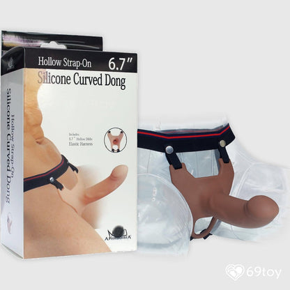 Hollow 5.7 Inch Strap-On – Silicone Curved Dong