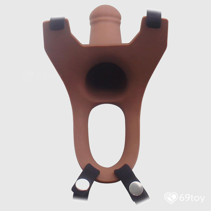 Hollow 5.7 Inch Strap-On – Silicone Curved Dong