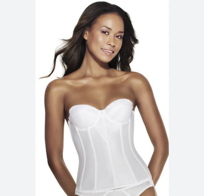 Pure White Satin Underwired Corset