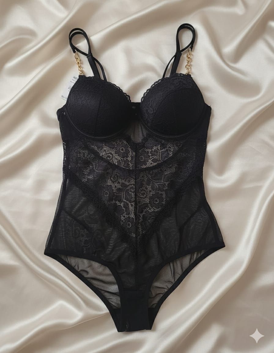 Gilded Desire Lace Teddy