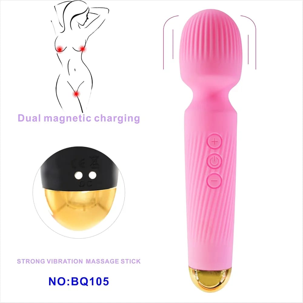Ribbed Rechargeable Wand Massager