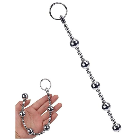 Long String of Steel Large & Small Anal Beads