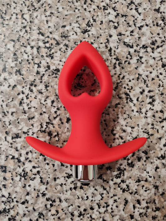 Silicone Heart Anal 8mm Plug with Bullet