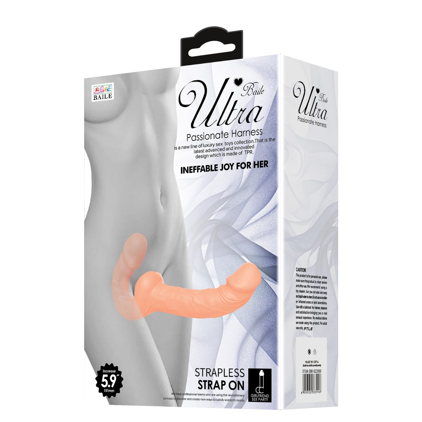 Baile™ Ultra Passionate Strapless Strap On 5.9 Inch