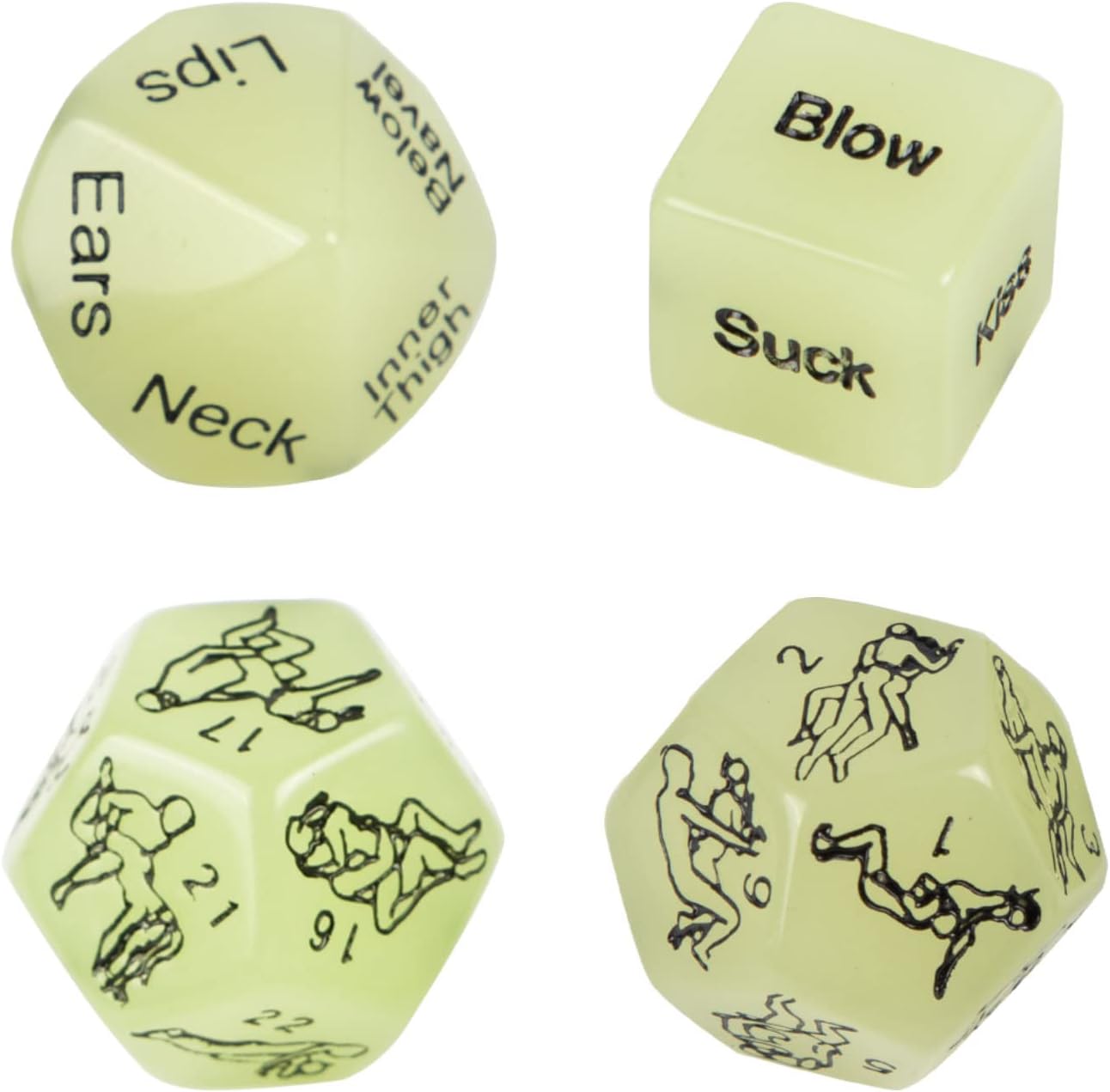 Sexy Naught Playful 4 Pack Glow in the Dark Dice
