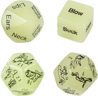 Sexy Naught Playful 4 Pack Glow in the Dark Dice