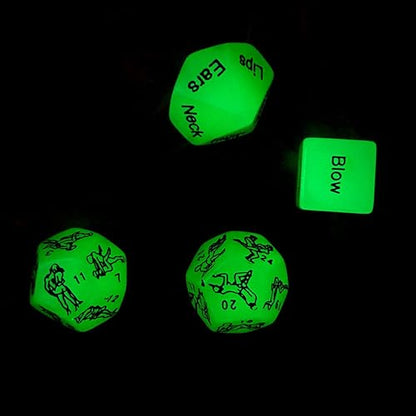 Sexy Naught Playful 4 Pack Glow in the Dark Dice