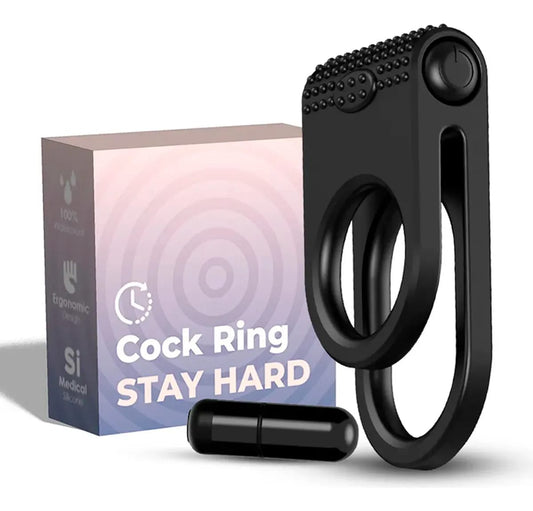 Stay Hard Double Cock Ring with Vibrating Bullet