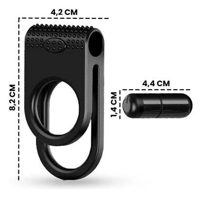 Stay Hard Double Cock Ring with Vibrating Bullet