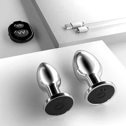 Rechargeable Vibrating Metal Butt Plug